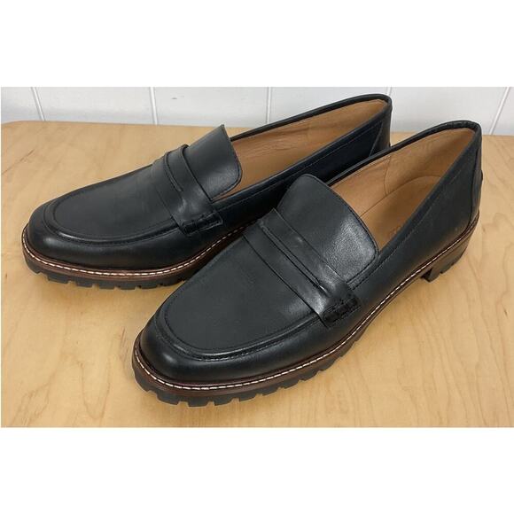 Madewell The Corinne Lugsole‎ Loafer Womens Black Preppy Acedamia Size 10 - Picture 8 of 8